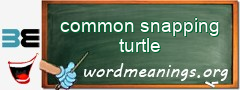WordMeaning blackboard for common snapping turtle